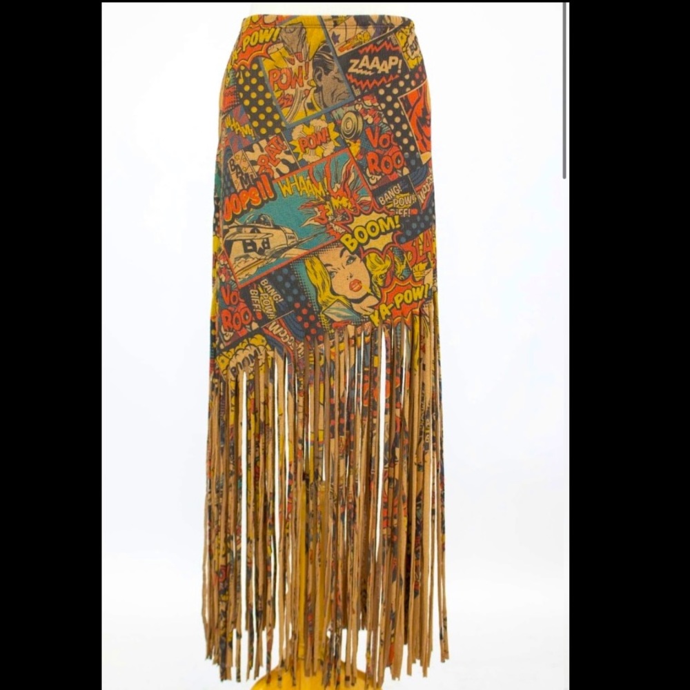 Comic book fringe skirt!